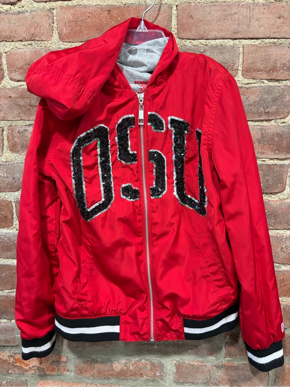 Justice Red Sequin Letter Ohio State Buckeyes Jacket girls size 10